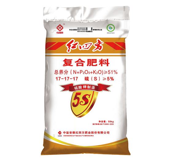 红四方高塔纯硫酸钾复合肥51%（17-17-17）（5S）